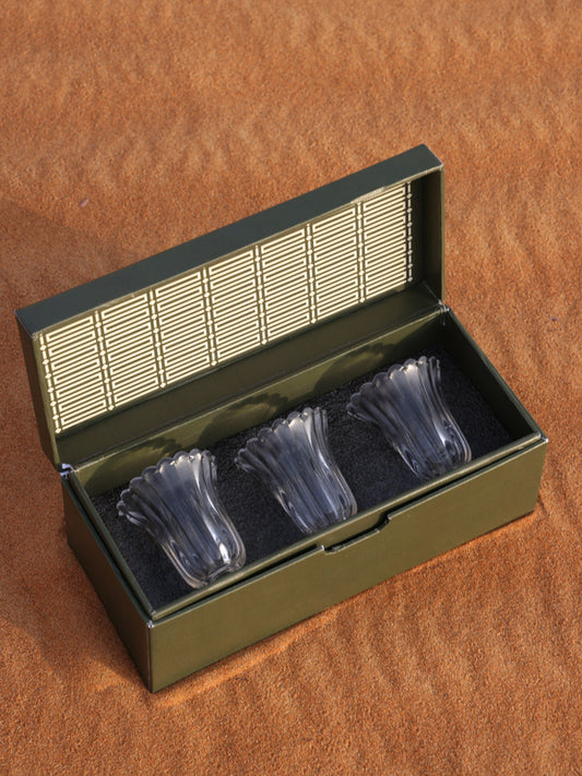 Glass Cup Box- Green
